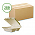 Nourish Molded Fiber Takeout Containers, Compostable, 3 Compartments, 7.9 x 7.9 x 2.9, White, Sugarcane, 200/Carton (VWHC83NFA)