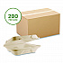 Nourish Molded Fiber Takeout Containers, Compostable, 3 Compartments, 9 x 9 x 3, White, Sugarcane, 200/Carton (VWHC93NFA)