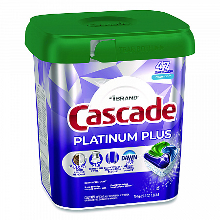 Platinum Plus ActionPacs Dishwasher Detergent Pods, Fresh Scent, 26.6 oz Tub, 47/Tub, 3 Tubs/Carton (15789CT)