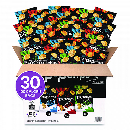 Potato Chips, Variety Pack, Barbeque, Sea Salt, Sour Cream and Onion, 0.8 oz Bag, 30/Pack (22001998)