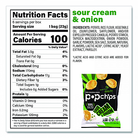 Potato Chips, Variety Pack, Barbeque, Sea Salt, Sour Cream and Onion, 0.8 oz Bag, 30/Pack (22001998)