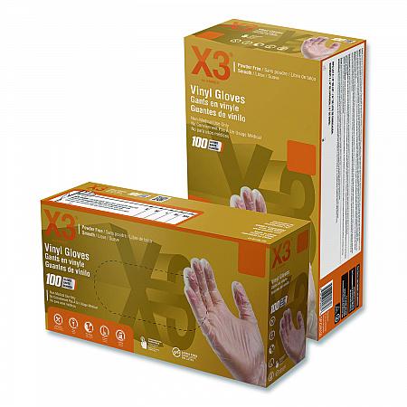 Industrial Vinyl Gloves, Powder-Free, Small, 3 mil Thick, 9.5