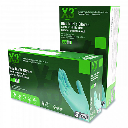 Industrial Nitrile Gloves, Powder-Free, Medium, 3 mil Thick, 9.5