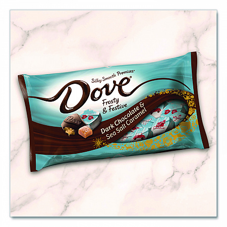 Promises Frosty and Festive Dark Chocolate and Sea Salt Caramel Candy, 7.94 oz Bag (MMM59122)
