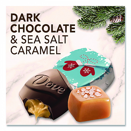 Promises Frosty and Festive Dark Chocolate and Sea Salt Caramel Candy, 7.94 oz Bag (MMM59122)