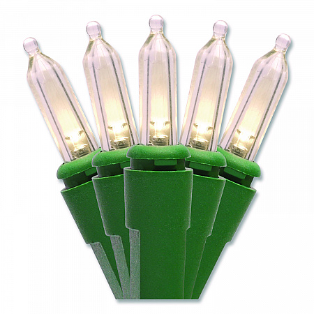 Indoor/Outdoor LED Holiday String Lights, 60 Bulbs/String, 25 ft String, White/Green Wire, 2 Strings (EGPHLGWWL)