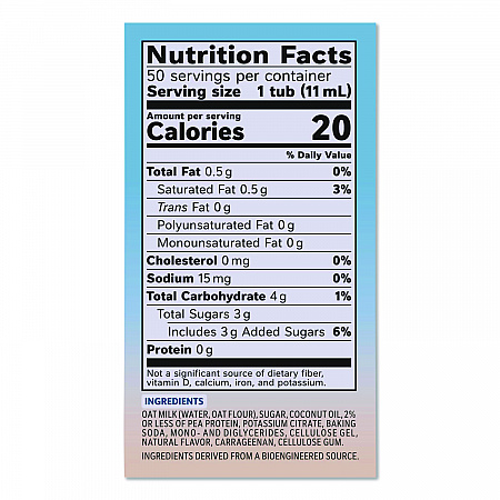 Plant-Based Oat Milk Liquid Creamers, Natural Vanilla, 0.38 oz Mini Cups, 50/Box, 4 Boxes/Carton (19891CT)