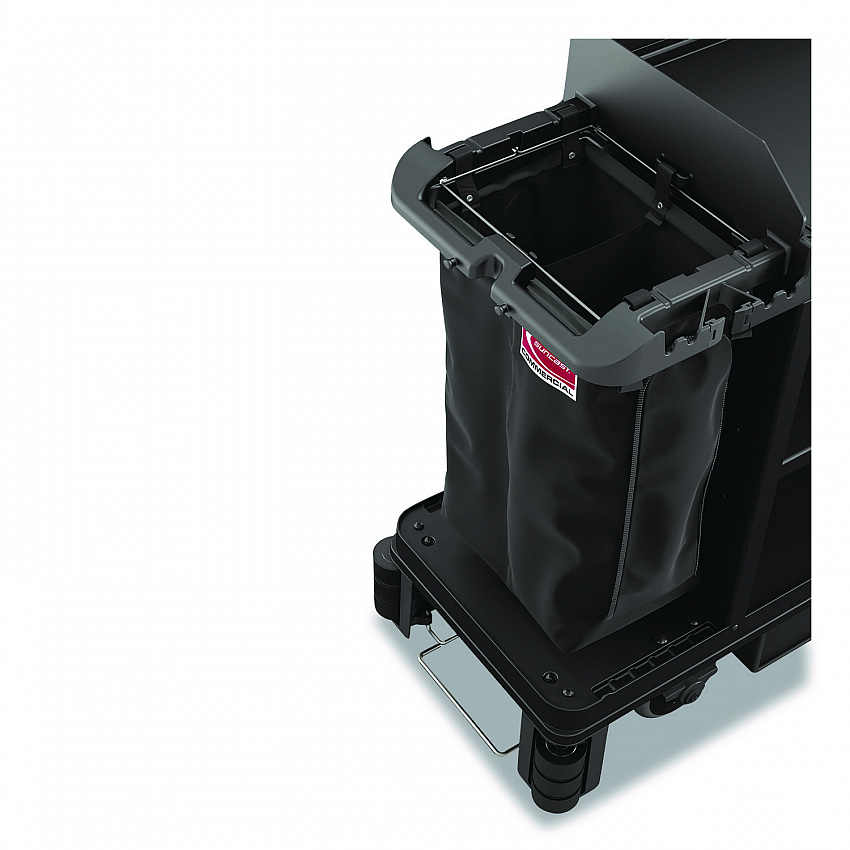 Divided Bag for Suncast Commercial Full-Size and Compact-Size Housekeeping Carts, 25.4 gal, 15.6" x 12.52" x 29.95", Black (HKCBAG02D)