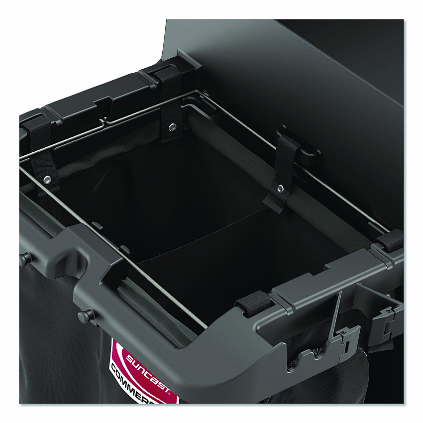 Divided Bag for Suncast Commercial Full-Size and Compact-Size Housekeeping Carts, 25.4 gal, 15.6" x 12.52" x 29.95", Black (HKCBAG02D)