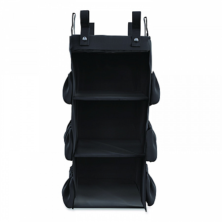 3-Sided Hanging Bag with Shelves for Suncast Commercial HKC1000/HKC2000 Housekeeping Carts, 25.4 gal, 15.7 x 12.4 x 30, Black (HKCBAG03D)