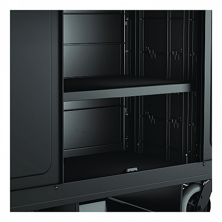 Adjustable Shelf for Suncast Commercial Full-Size Housekeeping Carts HKC1000/HKC2000, Plastic, Black (HKCSHELF)