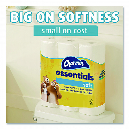 Essentials Soft Bathroom Tissue, Septic Safe, 2-Ply, White, 330 Sheets/Roll, 9 Rolls/Pack, 4 Packs/Carton (04536)