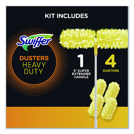Heavy Duty Dusters with Super Extender Handle, 6 ft Handle, 1 Handle/4 Dusters (77326EA)