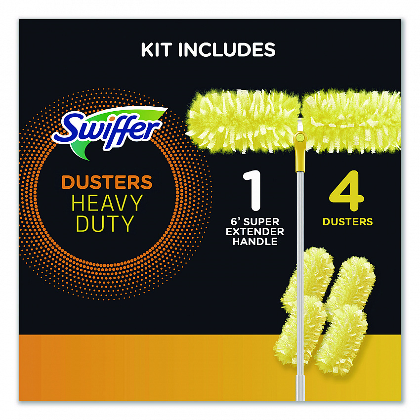 Heavy Duty Dusters with Super Extender Handle, 6 ft Handle, 1 Handle/4 Dusters (77326EA)
