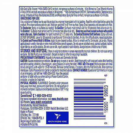 Disinfectant Spray To Go, Crisp Linen Scent, 1.5 oz, Aerosol Spray (1920099923)