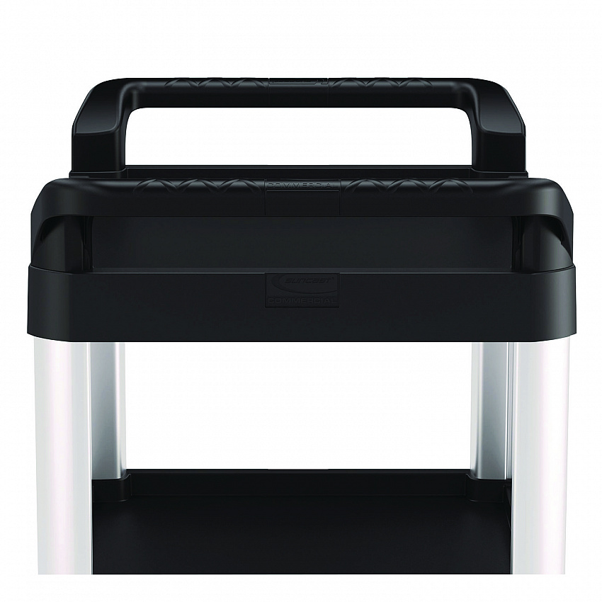 Three-Shelf Service Cart, Metal/Plastic, 3 Shelves, 300 lb Capacity, 20" x 34" x 37.92", Black (RC2030)