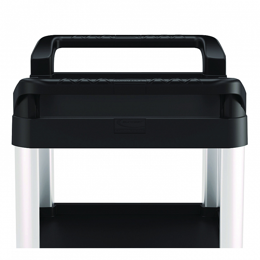 Three-Shelf Service Cart, Metal/Plastic, 3 Shelves, 300 lb Capacity, 20" x 39.85" x 38.17", Black (RC2040)