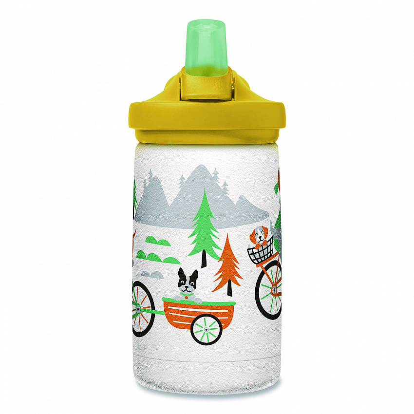 Eddy + Kids Water Bottle, Biking Dogs Design, 12 oz, Multicolor (2665107035)