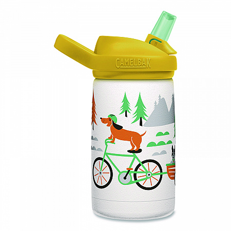 Eddy + Kids Water Bottle, Biking Dogs Design, 12 oz, Multicolor (2665107035)