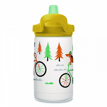 Eddy + Kids Water Bottle, Biking Dogs Design, 12 oz, Multicolor (2665107035)