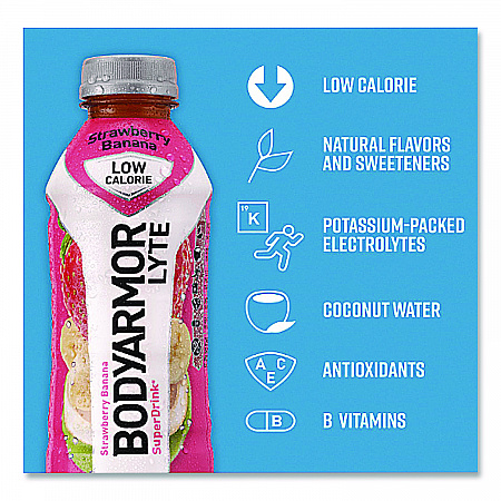 LYTE Sports Drink, Strawberry Banana, 16 oz Bottle, 12/Pack (411896)