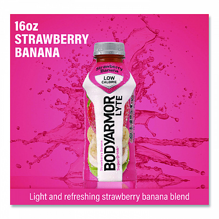 LYTE Sports Drink, Strawberry Banana, 16 oz Bottle, 12/Pack (411896)