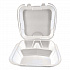 Foam Hinged Lid Containers, 3-Compartment, 9 x 9 x 3, White, Foam, 200/Carton (12083)