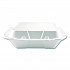 Foam Hinged Lid Containers, 3-Compartment, 9 x 9 x 3, White, Foam, 200/Carton (12083)