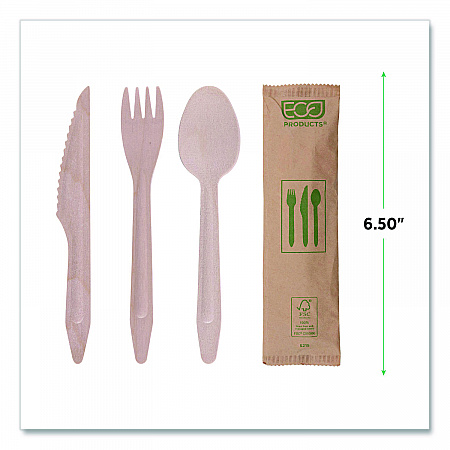 Wood Cutlery, General Purpose, Fork/Knife/Napkin/Spoon, Natural, 500/Carton (EPS215)