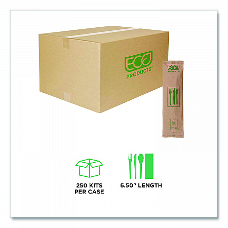 Wood Cutlery, General Purpose, Fork/Knife/Napkin/Spoon, Natural, 500/Carton (EPS215)