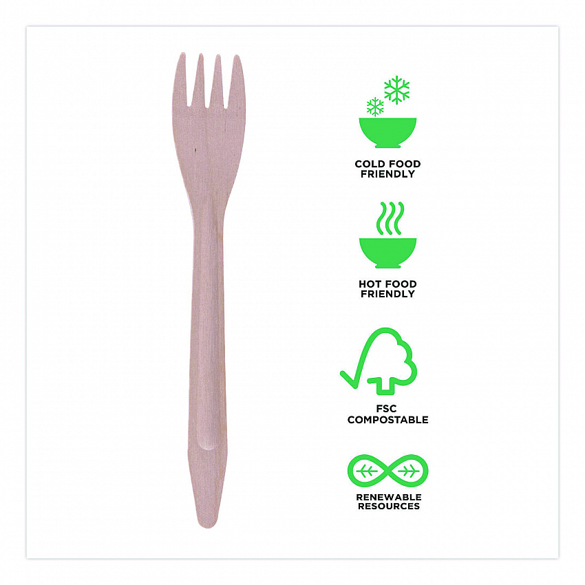 Wood Cutlery, General Purpose Fork, Natural, 500/Carton (EPS212W)