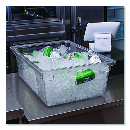 StorPlus Polycarbonate Food Storage Container, 12.5 gal, 18 x 26 x 9, Clear, Plastic (1062207)