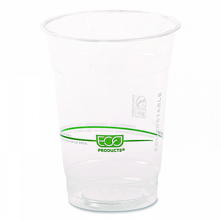 GreenStripe Renewable and Compostable Cold Cups Convenience Pack, 16 oz, Plastic, Clear, 50/Pack (EPCC16GSPK)