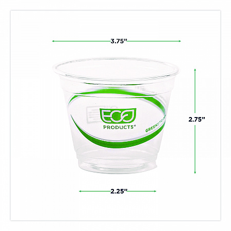 GreenStripe Renewable and Compostable Cold Cups, 9 oz, Plastic, Clear, 50/Pack, 20 Packs/Carton (EPCC9SGS)