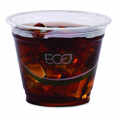 GreenStripe Renewable and Compostable Cold Cups, 9 oz, Plastic, Clear, 50/Pack, 20 Packs/Carton (EPCC9SGS)