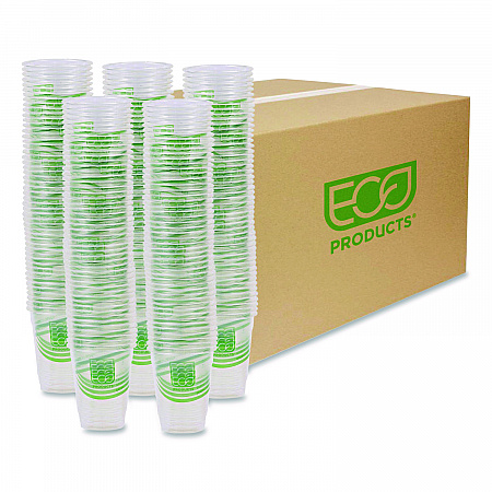GreenStripe Renewable and Compostable Cold Cups, 9 oz, Plastic, Clear, 50/Pack, 20 Packs/Carton (EPCC9SGS)