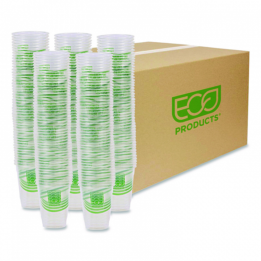 GreenStripe Renewable and Compostable Cold Cups, 9 oz, Plastic, Clear, 50/Pack, 20 Packs/Carton (EPCC9SGS)