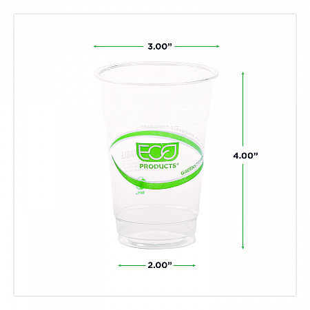 GreenStripe PLA Cold Cups, 10 oz, Plastic, Clear, 1,000/Carton (EPCC10GS)