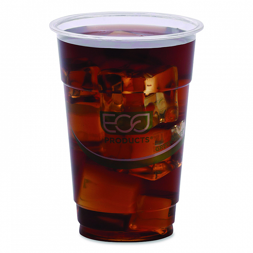 GreenStripe PLA Cold Cups, 10 oz, Plastic, Clear, 1,000/Carton (EPCC10GS)