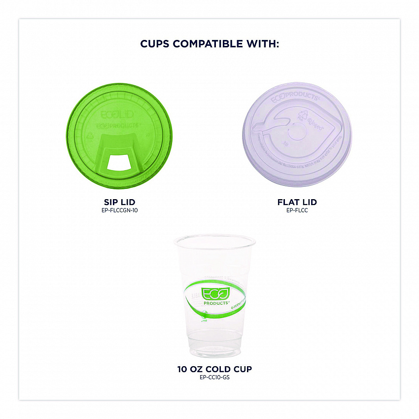 GreenStripe PLA Cold Cups, 10 oz, Plastic, Clear, 1,000/Carton (EPCC10GS)