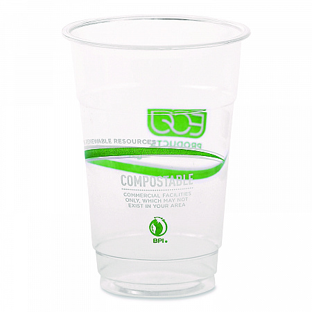 GreenStripe PLA Cold Cups, 10 oz, Plastic, Clear, 1,000/Carton (EPCC10GS)
