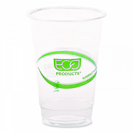 GreenStripe PLA Cold Cups, 10 oz, Plastic, Clear, 1,000/Carton (EPCC10GS)