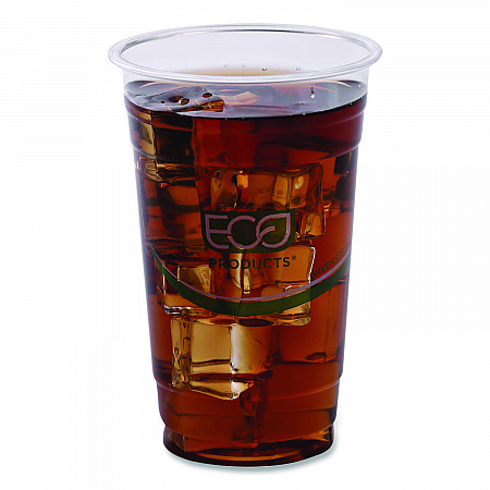 GreenStripe Renewable and Compostable Cold Cups, 20 oz, Plastic, Clear, 50/Pack, 20 Packs/Carton (EPCC20GS)