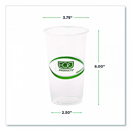 GreenStripe Renewable and Compostable PLA Cold Cups, 24 oz, Plastic, Clear, 50/Pack, 20 Packs/Carton (EPCC24GS)