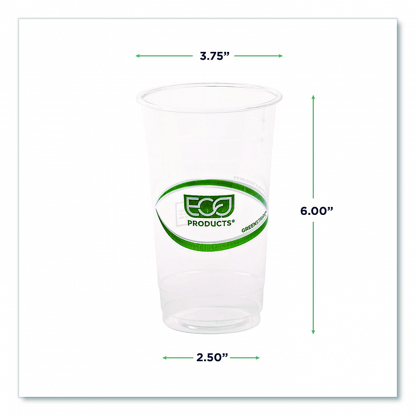 GreenStripe Renewable and Compostable PLA Cold Cups, 24 oz, Plastic, Clear, 50/Pack, 20 Packs/Carton (EPCC24GS)