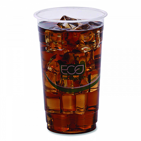 GreenStripe Renewable and Compostable PLA Cold Cups, 24 oz, Plastic, Clear, 50/Pack, 20 Packs/Carton (EPCC24GS)
