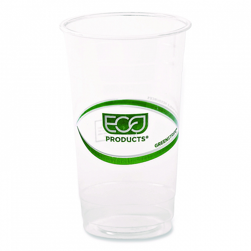 GreenStripe Renewable and Compostable PLA Cold Cups, 24 oz, Plastic, Clear, 50/Pack, 20 Packs/Carton (EPCC24GS)