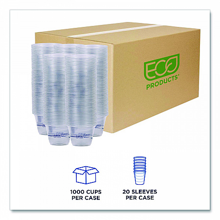 BlueStripe 25% Recycled Content Cold Cups, 9 oz, Plastic, Clear/Blue, 50/Pack, 20 Packs/Carton (EPCR9)
