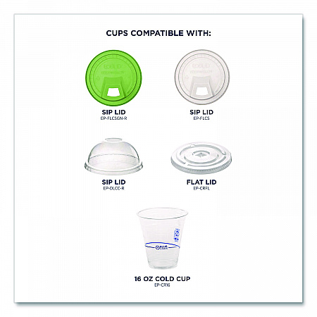 BlueStripe 25% Recycled Content Cold Cups, 16 oz, Plastic, Clear/Blue, 50/Pack, 20 Packs/Carton (EPCR16)