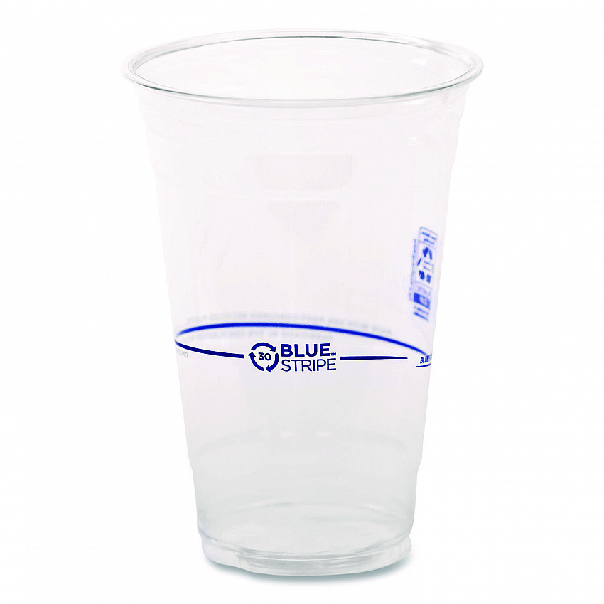 BlueStripe Recycled Content Clear Plastic Cold Drink Cups, 24 oz, 600/Carton (EPCR24)